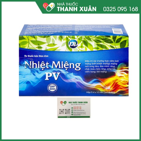 Nhiệt Miệng PV - trị nhiệt miệng, hôi miệng (5 vỉ x 10 viên)